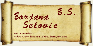 Borjana Šelović vizit kartica